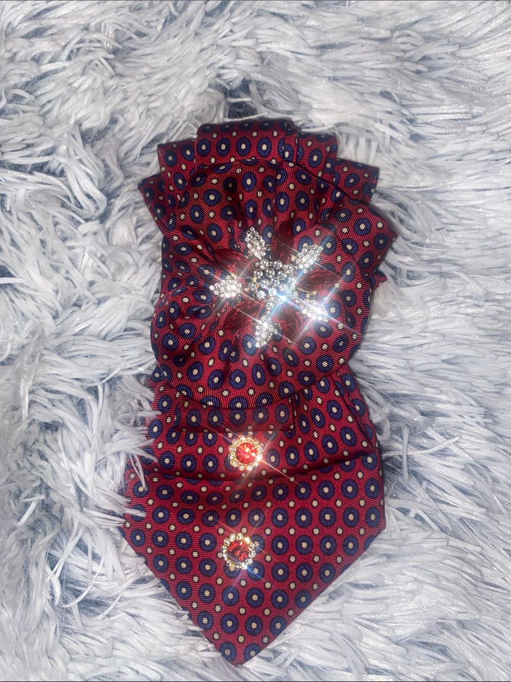 Embellished Silver-Tone Decorative Scarf Wrap